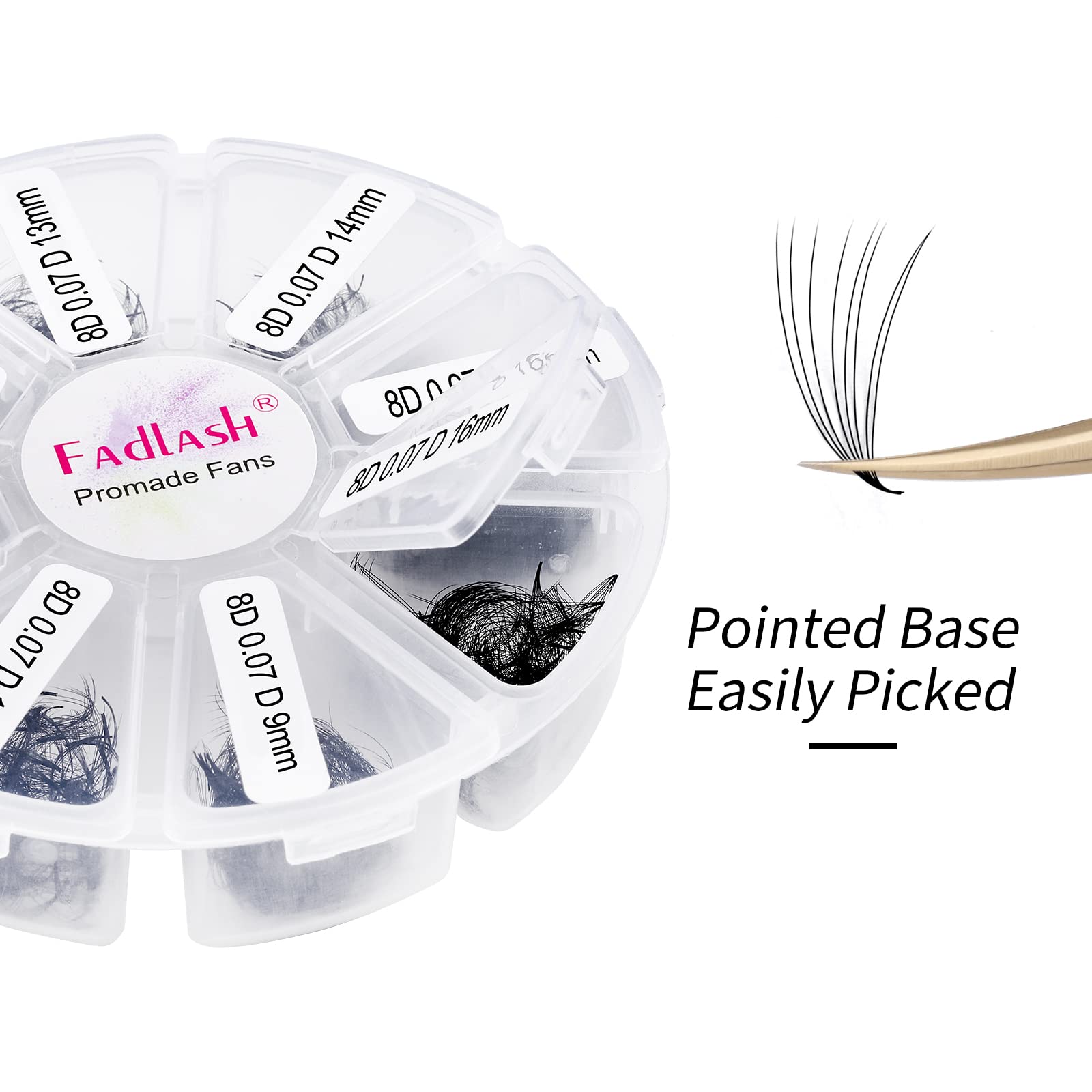 FADLASH Volume Premade Lash Fans 1000pcs – Mixed 5D-16D, 9-16mm