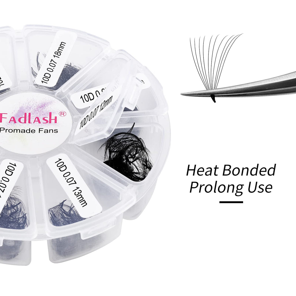 FADLASH Premade Lash Fans Tray 1000 – D Curl 10D-0.07D, 11-18mm