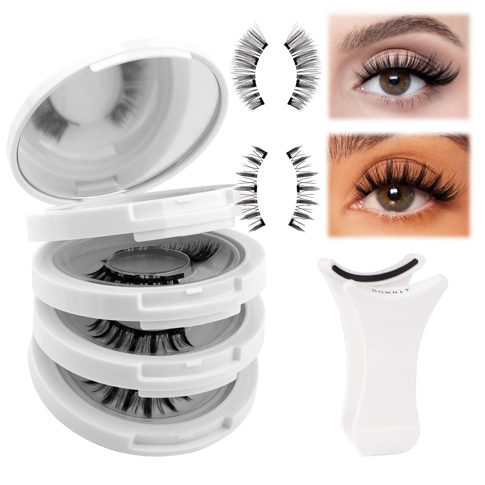 FADLASH Magnetic Eyelashes with Applicator – Reusable, Glue-Free, Natural Wispy Lashes (4 Pairs) S02