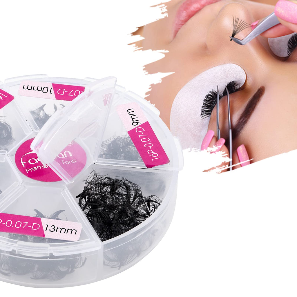 FADVAN 600 Premade Fans Eyelash Extensions | 16D 0.07D, 9–14mm Volume