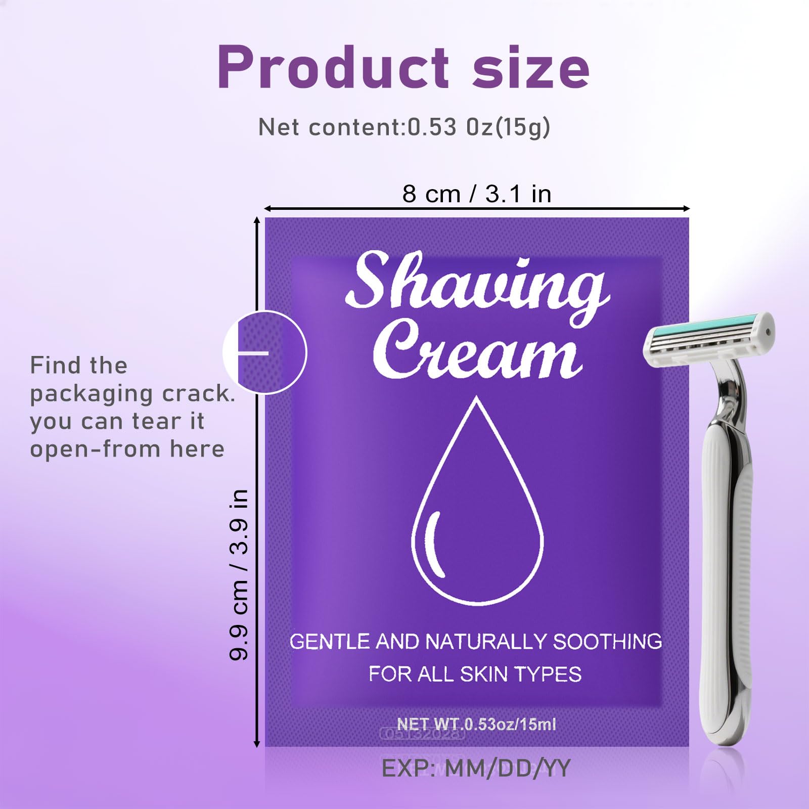 fafortune Women’s Shaving Cream Bulk Travel Pack – Verbena, 0.53oz, Pack of 30