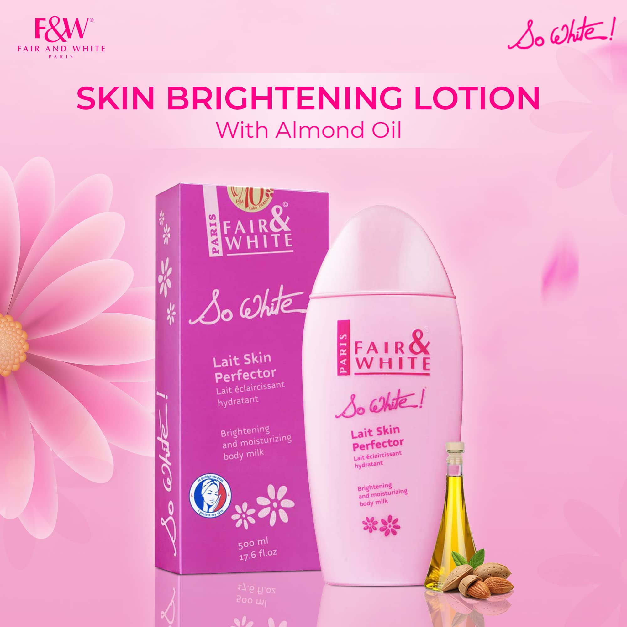 FAIR & WHITE So White Skin Brightening Lotion – 500 ml | Daily Moisturizing Body Lotion