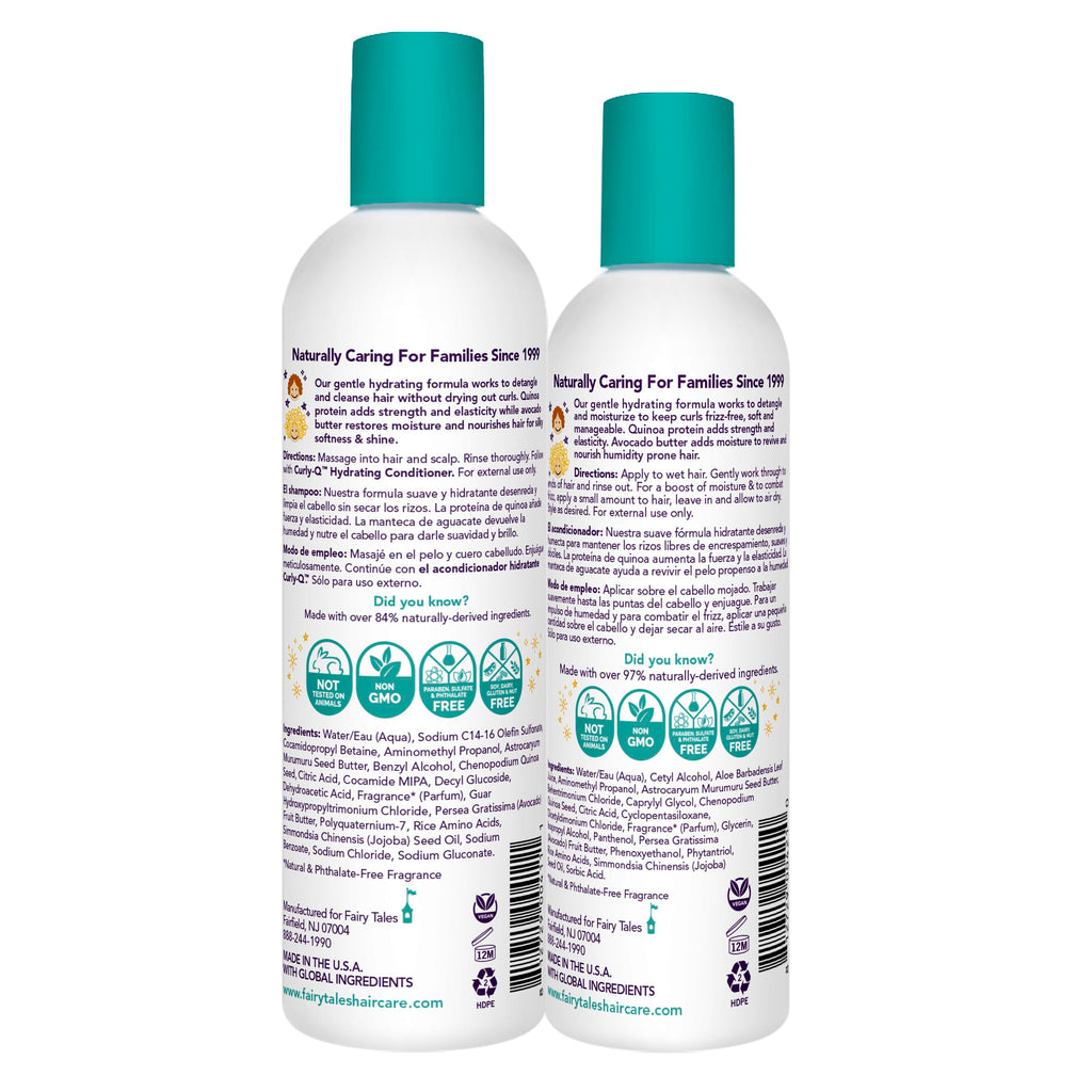 Fairy Tales Curly Q Hydrating Kids Shampoo & Conditioner — 2 Pack (12oz + 8oz)