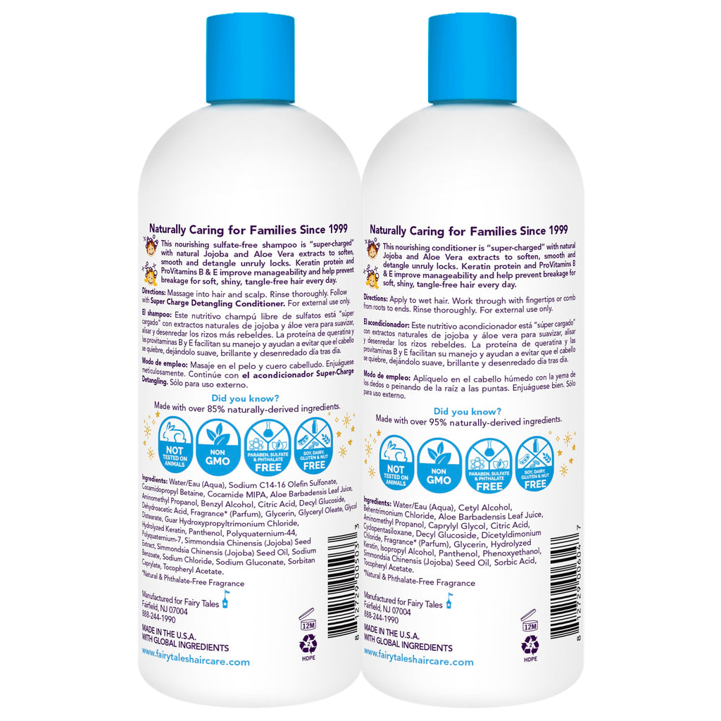 Fairy Tales Tangle Tamer Kid Detangling Shampoo & Conditioner – 32 Oz 2-Pack