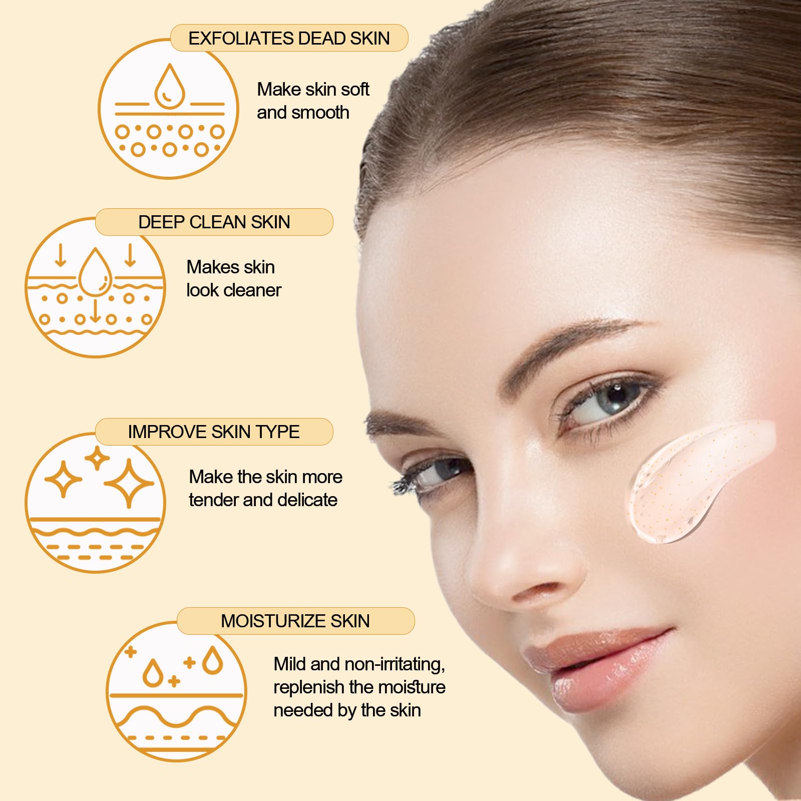 FAIRYTALESPACE Orange Exfoliating Gel Scrub for Face & Body – Deep Cleanse, Pore Refinement, Hydration (2PCS)