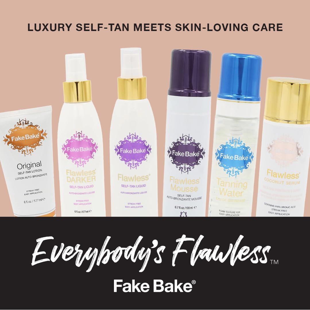 Fake Bake Flawless Coconut Sunless Tanning Serum with Hyaluronic Acid – Hydrating 5 oz