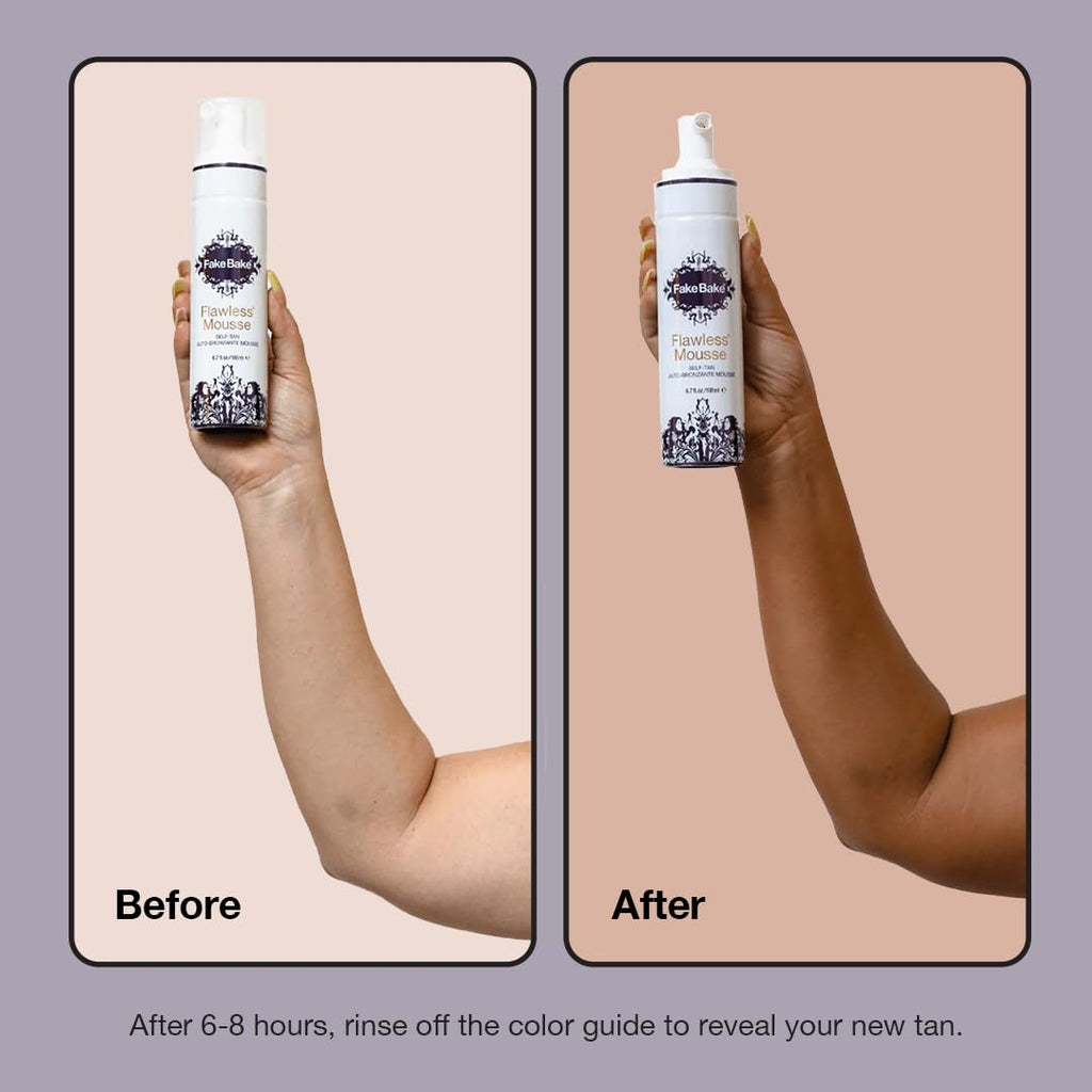 Fake Bake Flawless Self Tanning Mousse – Streak-Free, Quick-Dry Sunless Tanner for All Skin Tones