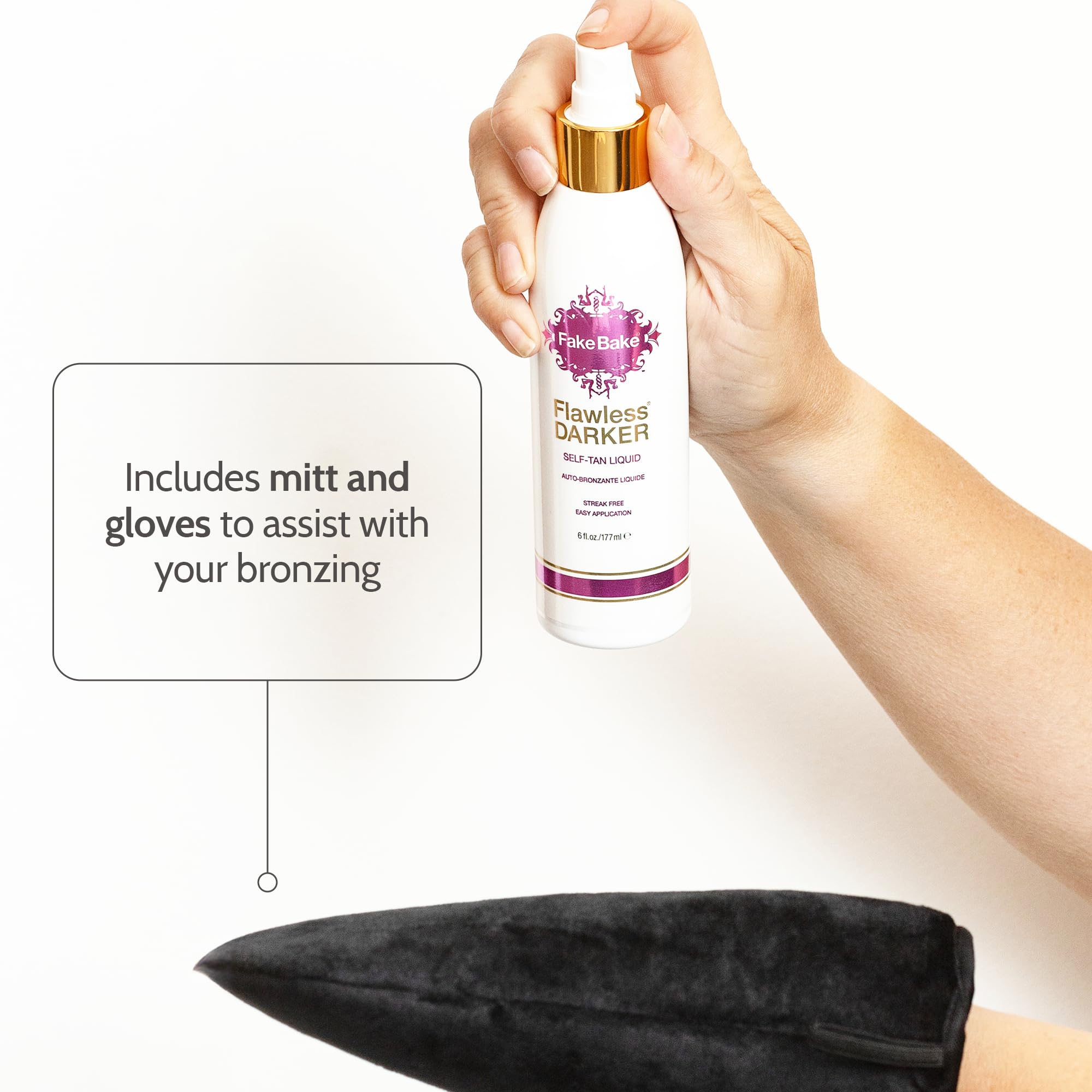 Fake Bake Self Tanning Liquid Flawless Darker – Fast-Drying, Streak-Free Tan (6 fl oz x2)