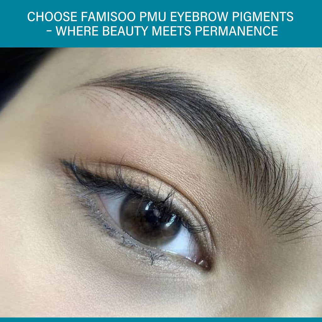 FAMISOO PMU Pigments for Eyebrow 5ml – T95 Black Brown, Long-Lasting Microblading Ink