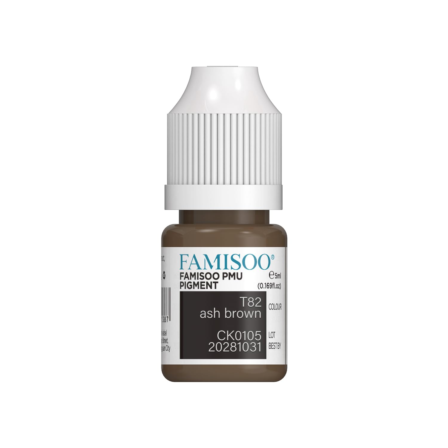 FAMISOO PMU Pigments for Eyebrow – Ash Brown 0.169oz/5ml | Long-Lasting Microblading Ink