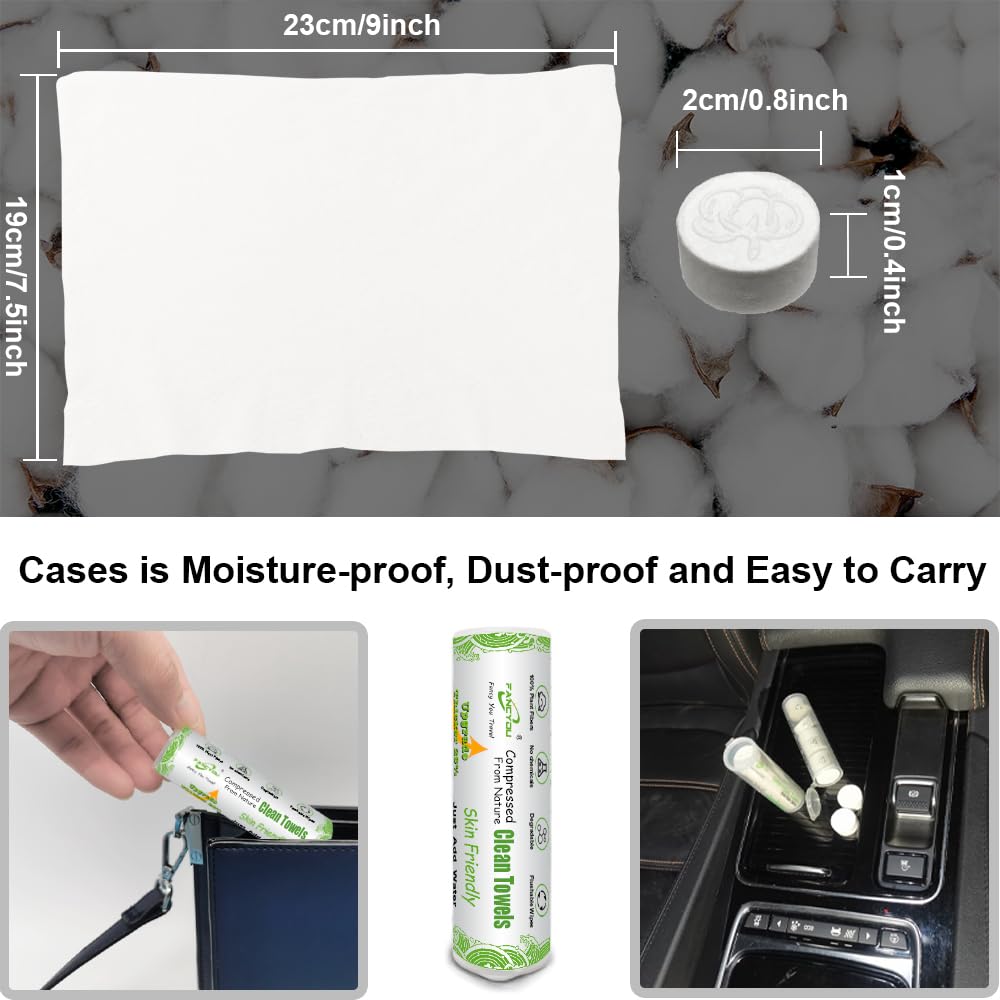 Fancyou Compressed Coin Towels – 500 Pcs Travel Pack with 4 Carry Cases