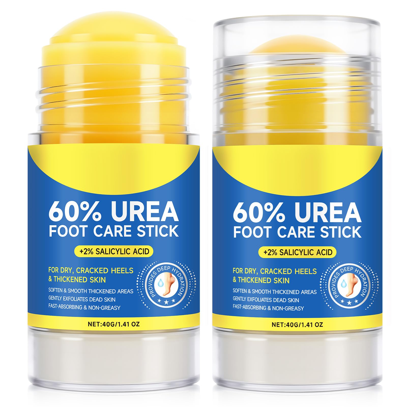 FANGCUN Urea Foot Balm Stick 60% – Cracked Heel Care (40g x 2 Pack)