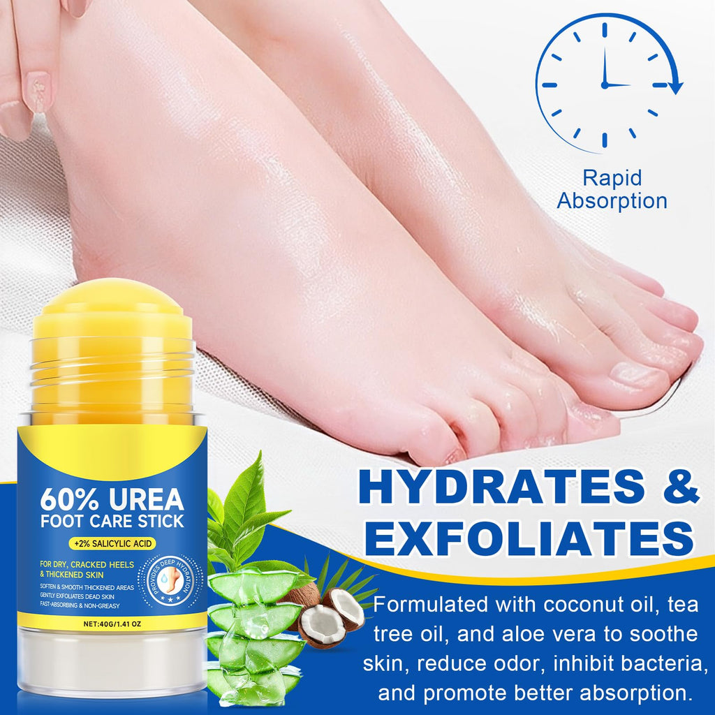 FANGCUN Urea Foot Balm Stick 60% – Cracked Heel Care (40g x 2 Pack)