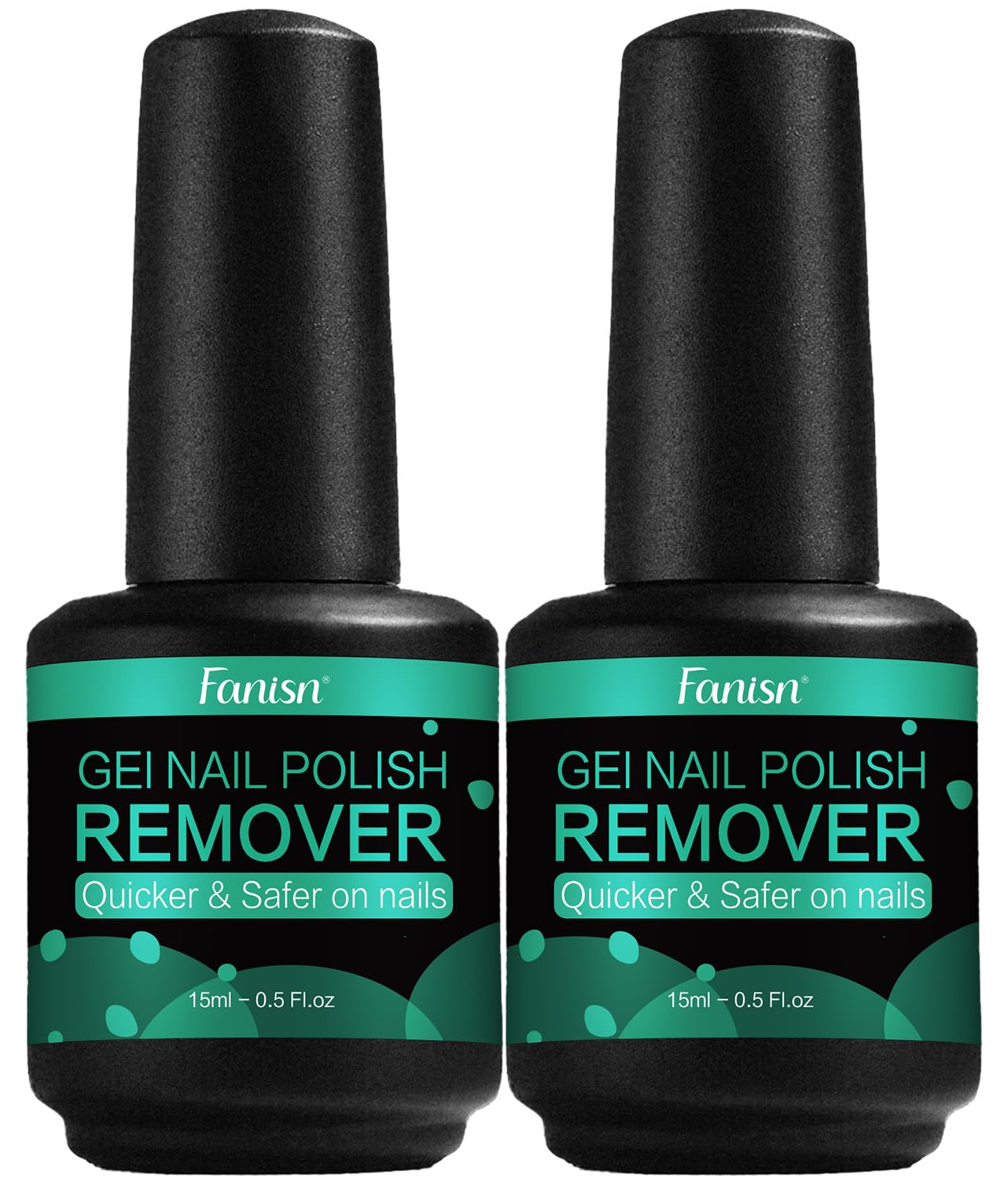 Fanisn Gel Nail Polish Remover 2x15ml – No Foil No Soak, Acetone-Free, 3-5 Min Express Removal