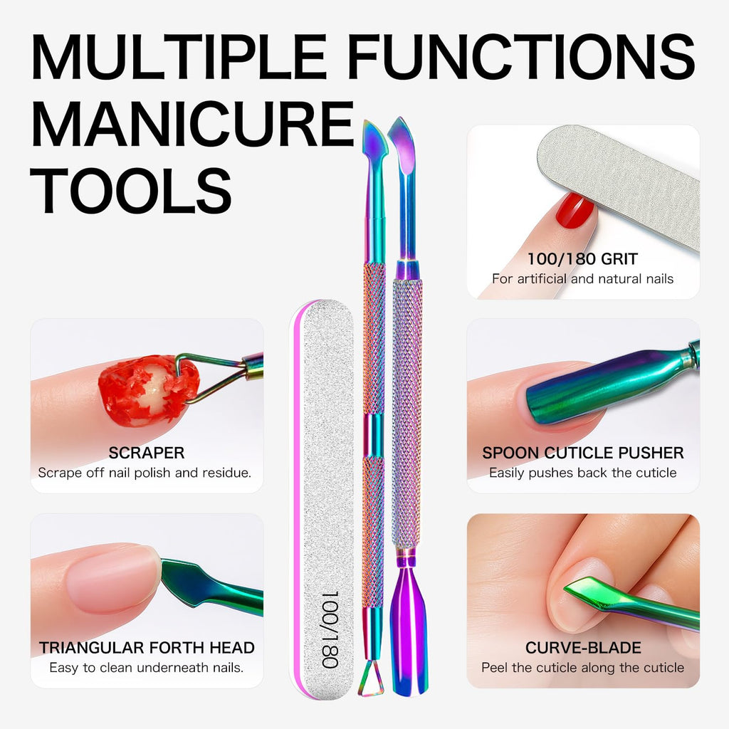 Fanisn Gel Nail Polish Remover with Tools, 15ml – Acetone-Free Quick 3-5 Min Removal (Home DIY)