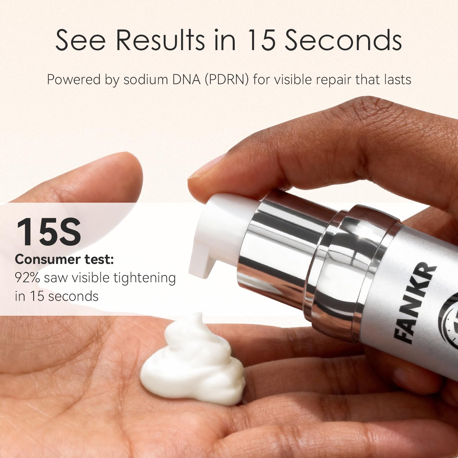 Fankr 15-Second Eye Lift Cream | Sodium DNA, 0.1% Retinal, Caffeine & Peptides