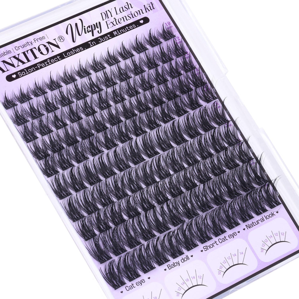 FANXITON Wispy Lash Clusters Kit — Natural Look DIY Lash Extensions (10–18mm)
