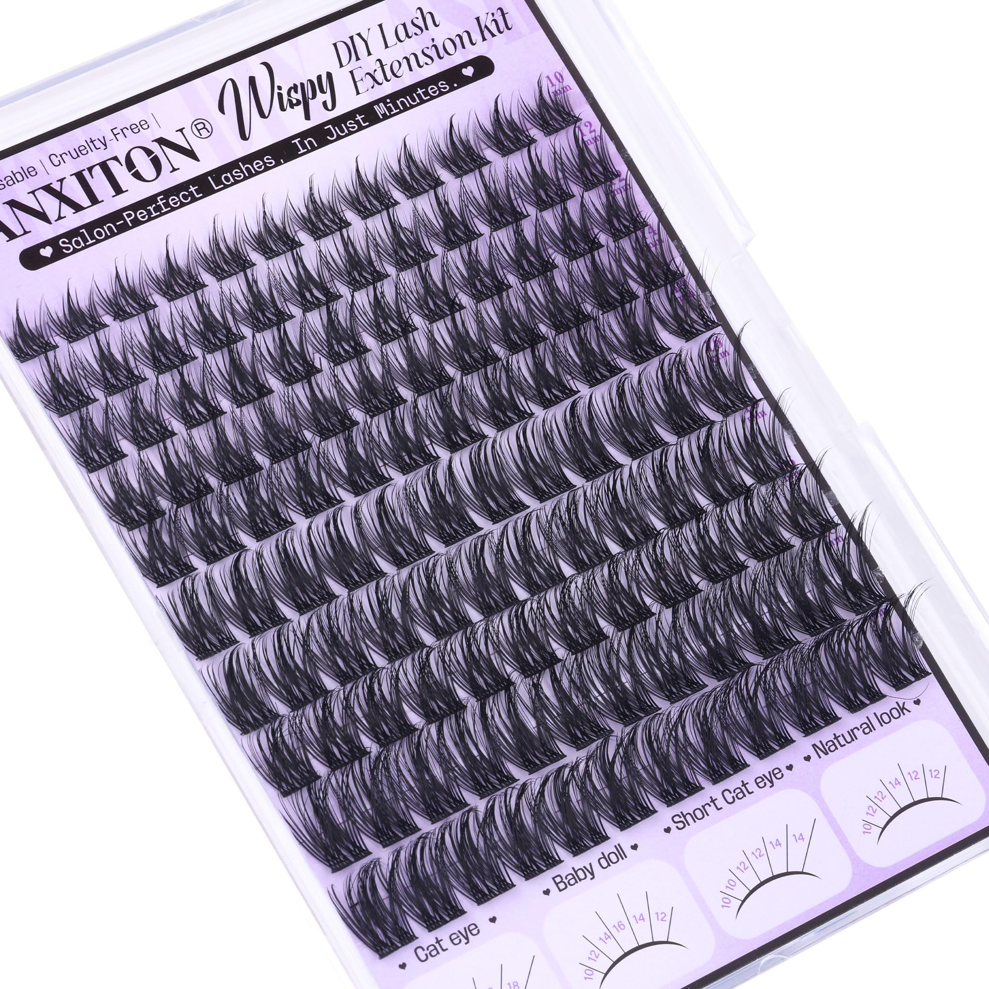 FANXITON Wispy Lash Clusters Kit — Natural Look DIY Lash Extensions (10–18mm)