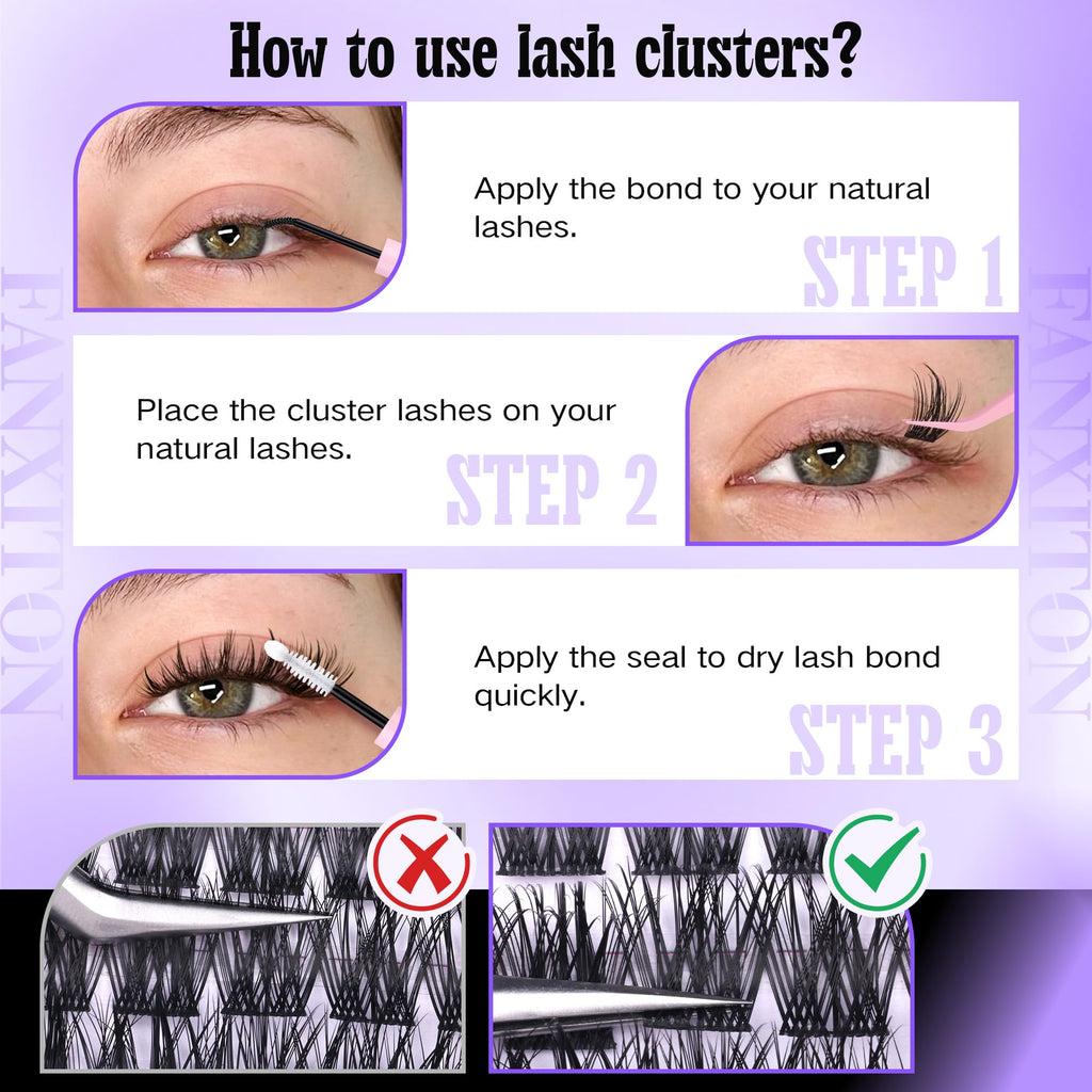 FANXITON Wispy Lash Clusters Kit — Natural Look DIY Lash Extensions (10–18mm)