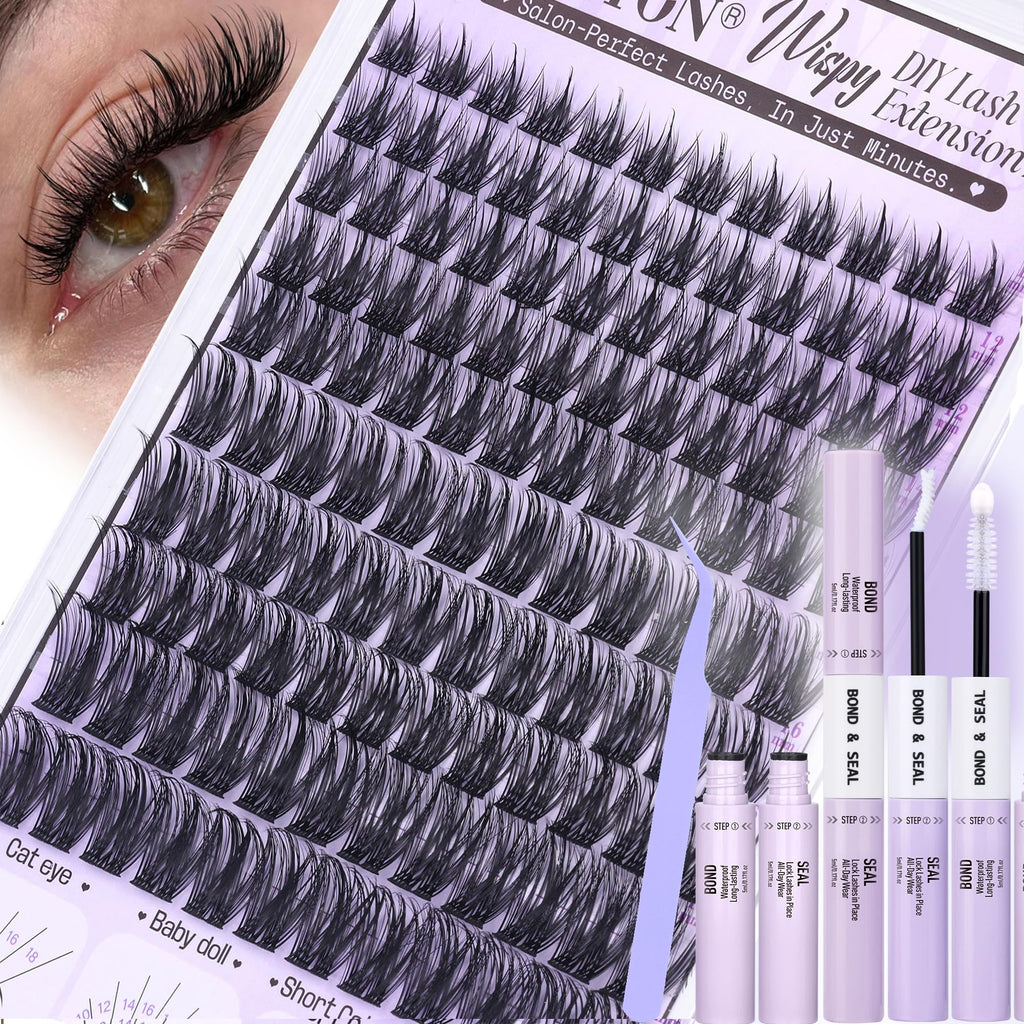 FANXITON Wispy Lash Clusters Kit — Natural Look DIY Lash Extensions (10–18mm)