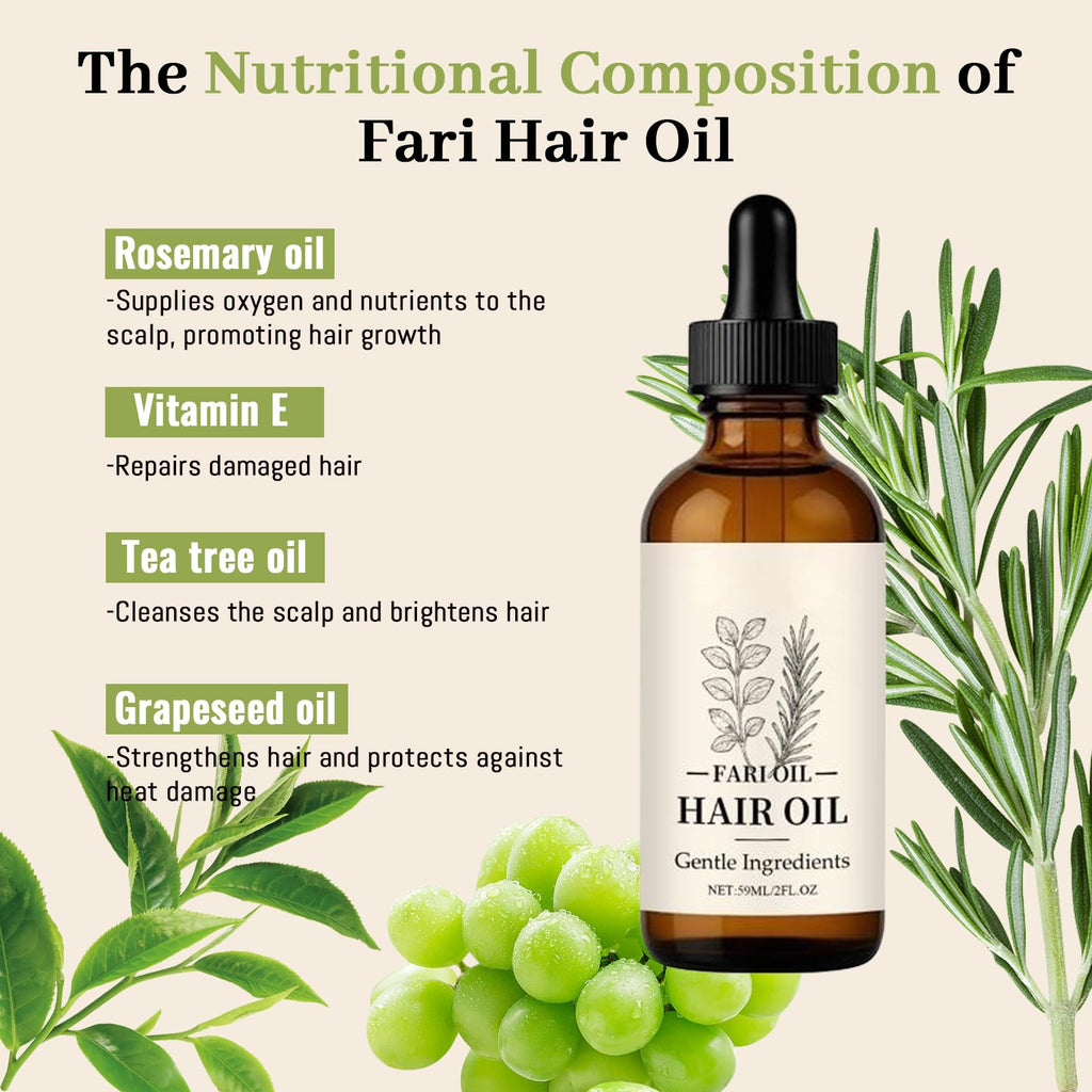 Fari Oil Hair Growth Oil | Botanical Scalp Oil for All Hair Types – 2oz (1 PCS)