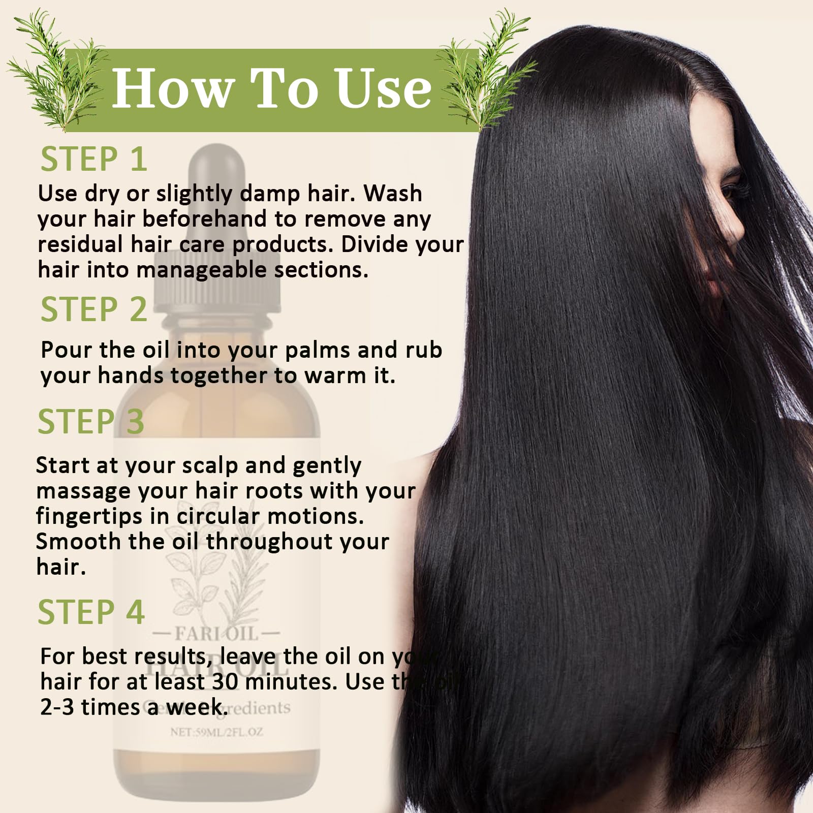 Fari Oil Hair Growth Oil | Botanical Scalp Oil for All Hair Types – 2oz (1 PCS)