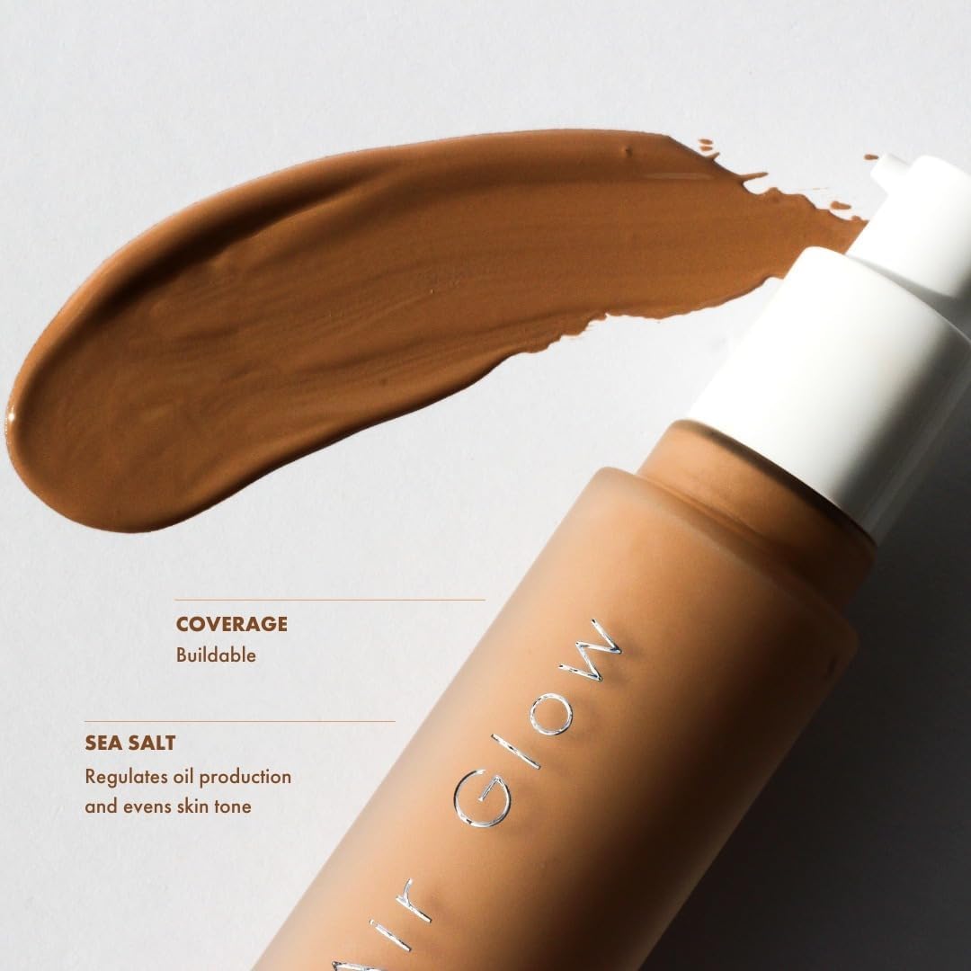FARMASi Air Glow Foundation – Lightweight Hydration with Hyaluronic Acid, Dewy Finish | 1 fl oz (W18)