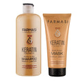 FARMASi Keratin Therapy Shampoo & Hair Mask Set – Repairing Cleanse + Deep Conditioning for Dry, Damaged Hair