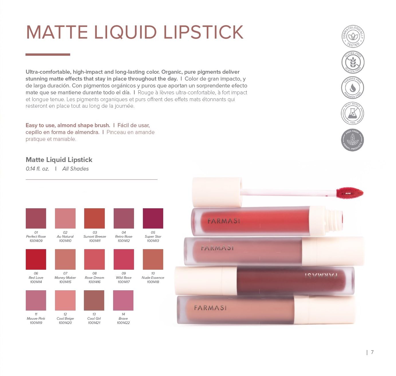 FARMASi Make Up Matte Liquid Lipstick in Cool Girl — Long-Lasting, Ultra-Comfortable Matte Color