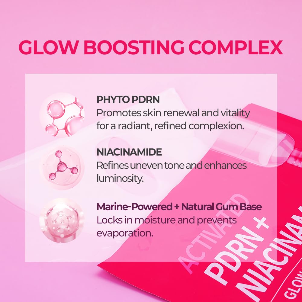 FARMSKIN Activated PDRN + Niacinamide Glow Boosting Hydrogel Mask Set – Hydration & Even Tone (5ea)