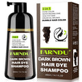 Farndu Dark Brown Hair Dye Shampoo 3-in-1 – 15 Min Gray Coverage, Herbal Semi-Permanent Color