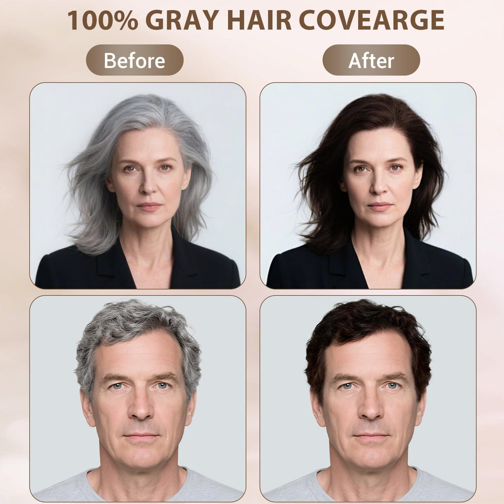 Farndu Dark Brown Hair Dye Shampoo – 3-in-1 Grey Coverage, Natural Ingredients