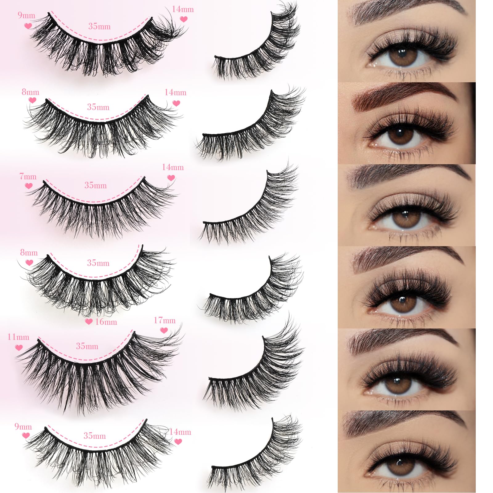 FARRED Lashes: 30 Pairs, 6 Wispy Styles for Everyday & Cat Eye Looks