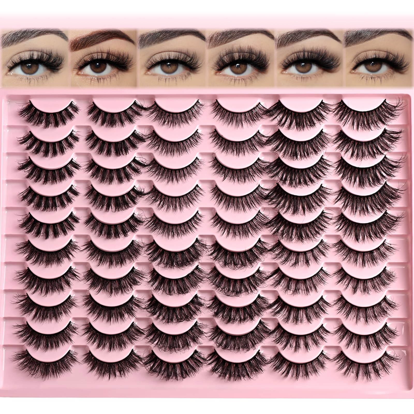 FARRED Lashes: 30 Pairs, 6 Wispy Styles for Everyday & Cat Eye Looks