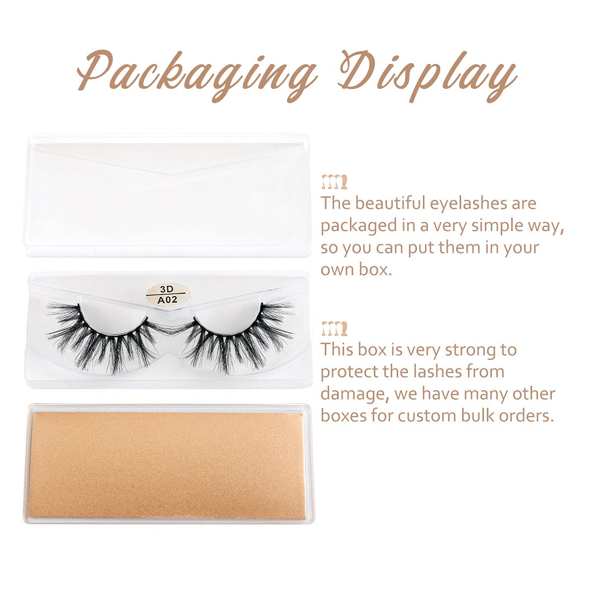 FARRED 3D A02 Faux Mink Lashes – 30 Pairs, Medium Length, Fluffy Volume, Vegan Bulk Lashes