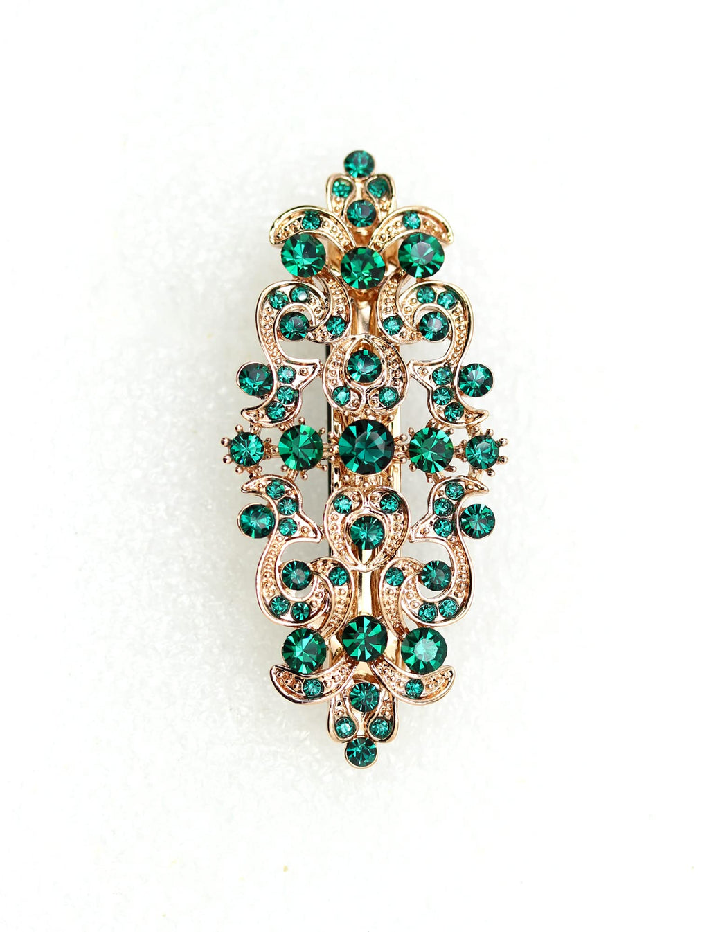 Faship Gorgeous Green Rhinestone Crystal Hair Barrette – Emerald Green Hair Jewelry
