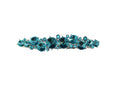 Faship Gorgeous Teal Premium Rhinestone Floral Small Hair Barrette Clip