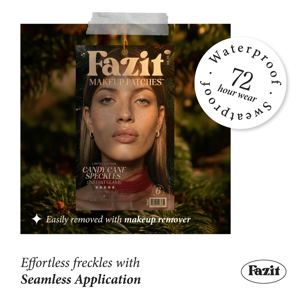 Fazit Candy Cane Speckles Makeup Patches | Glow Up Glitter Face Patches for Women