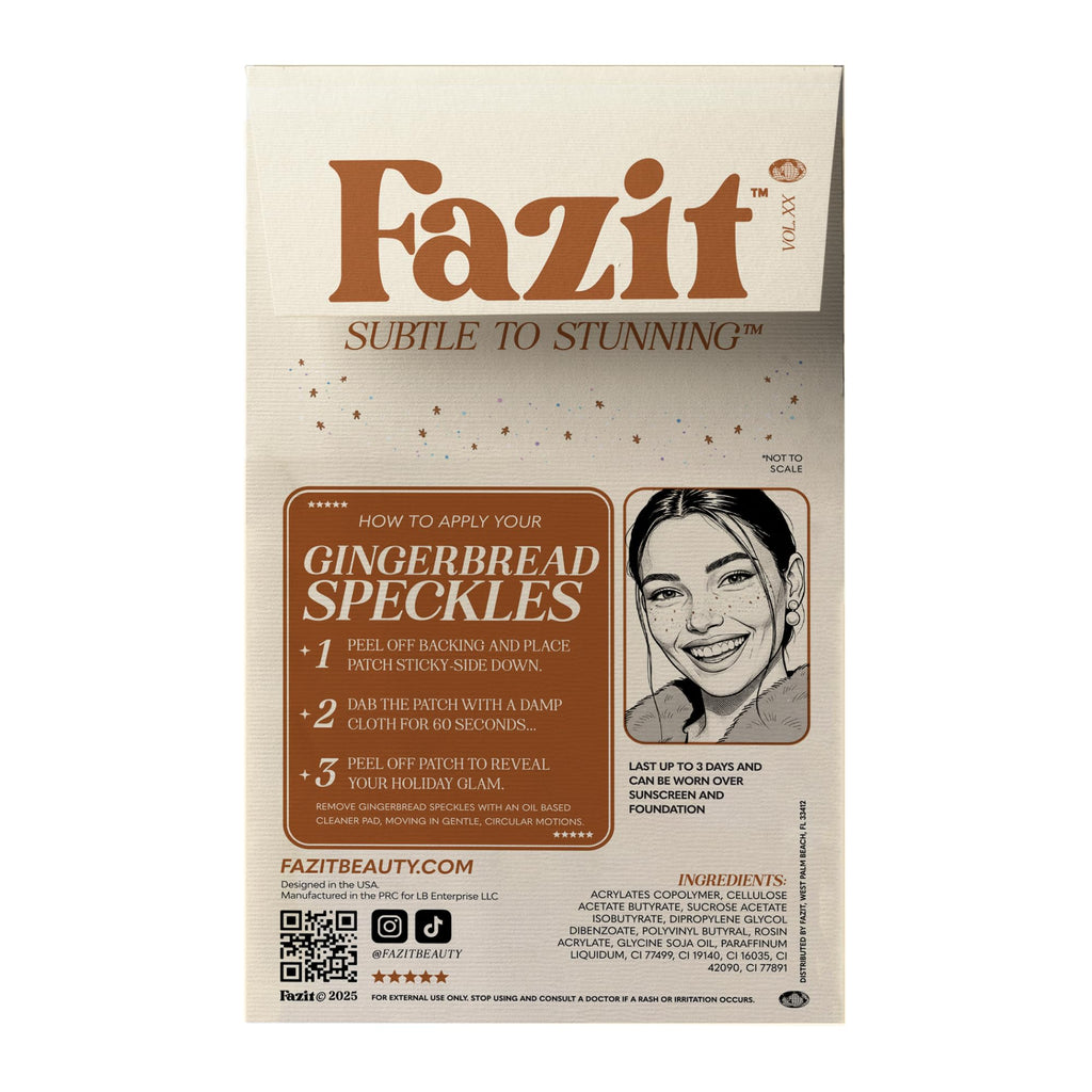 Fazit Makeup Patches - Gingerbread Speckles | Glow Up Glitter Patches for Women