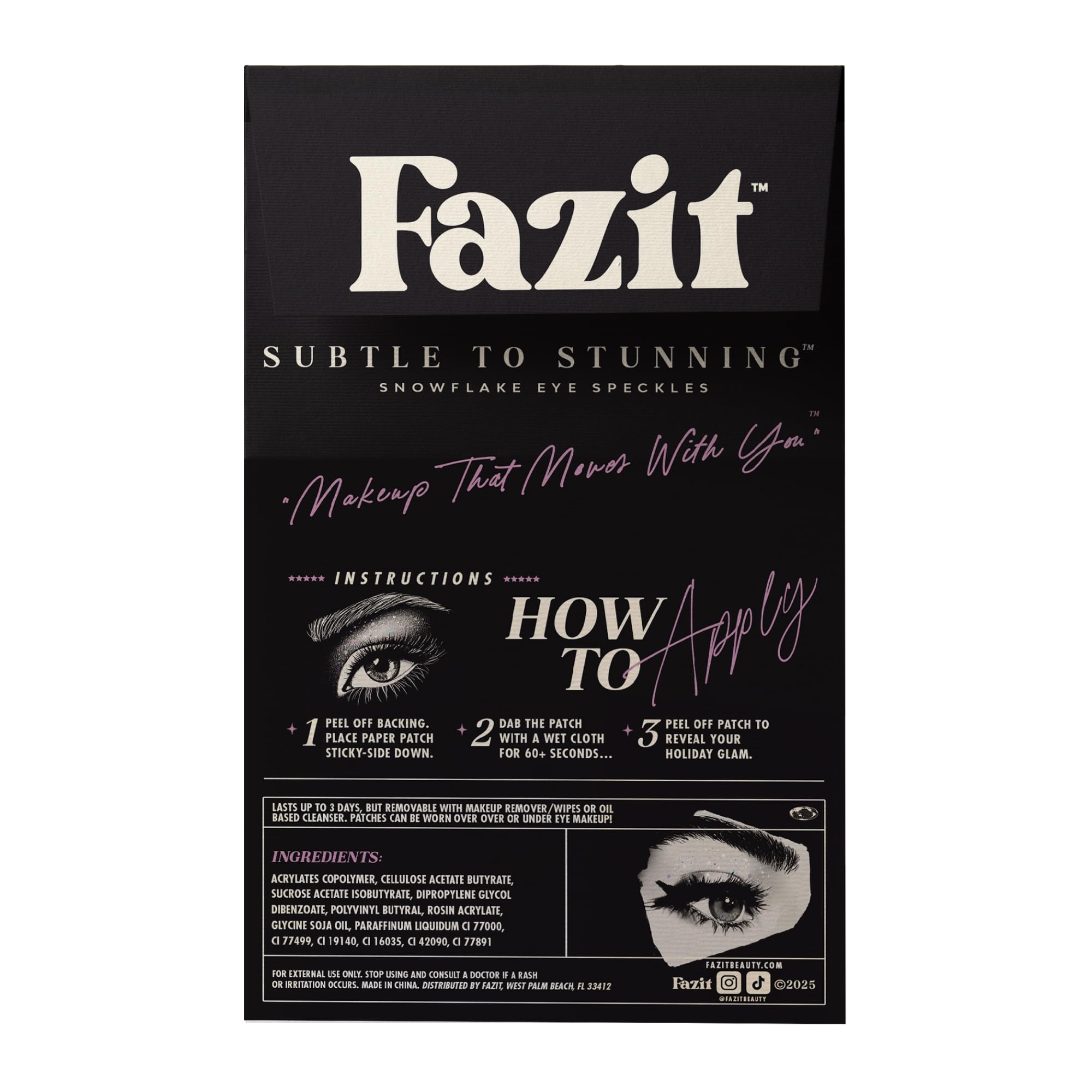 Fazit Makeup Patches: Snowflake Eye Speckles Glitter Patches for Face | Women
