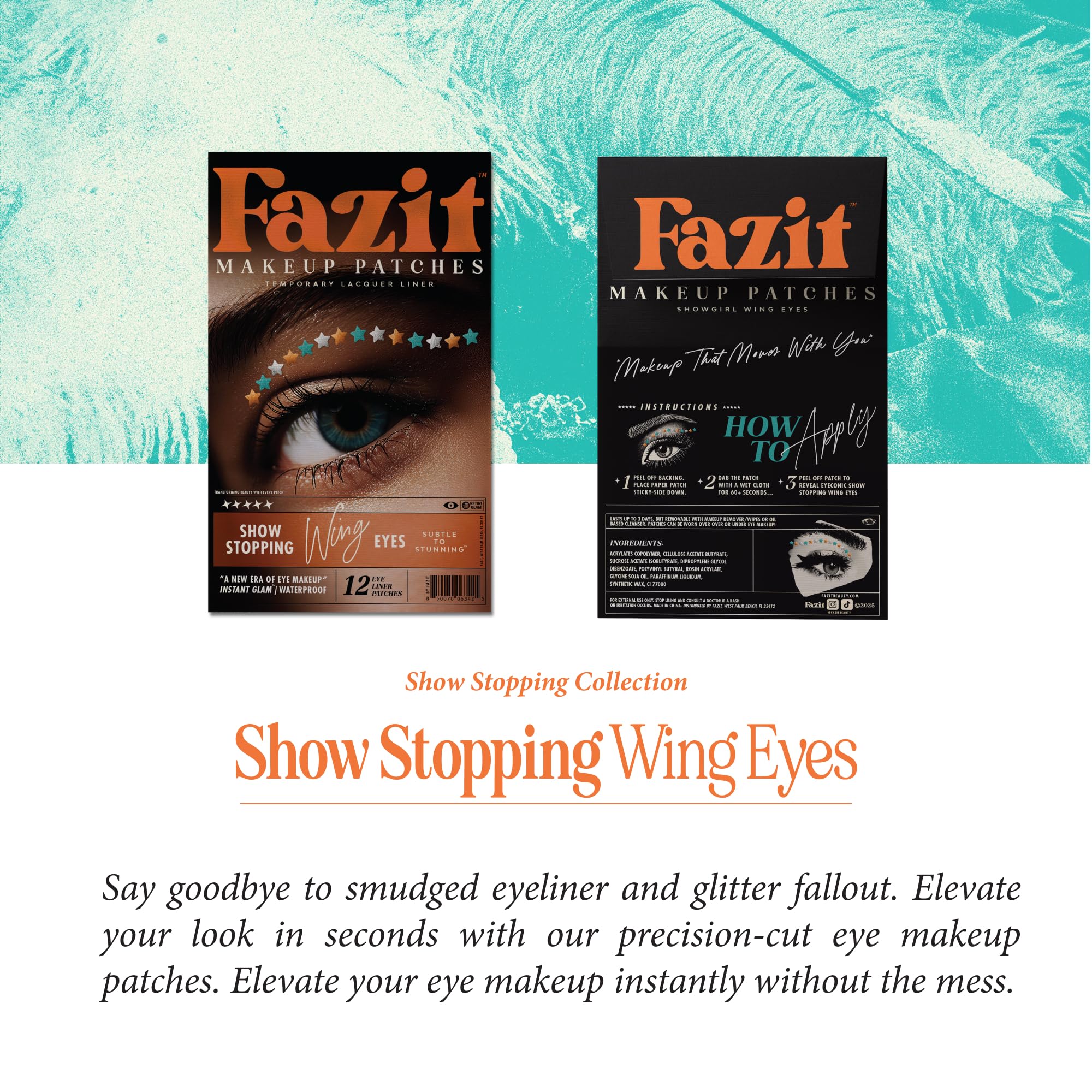 Fazit Makeup Patches - Show Stopping Wing Eyes & Glitter Patches for Face