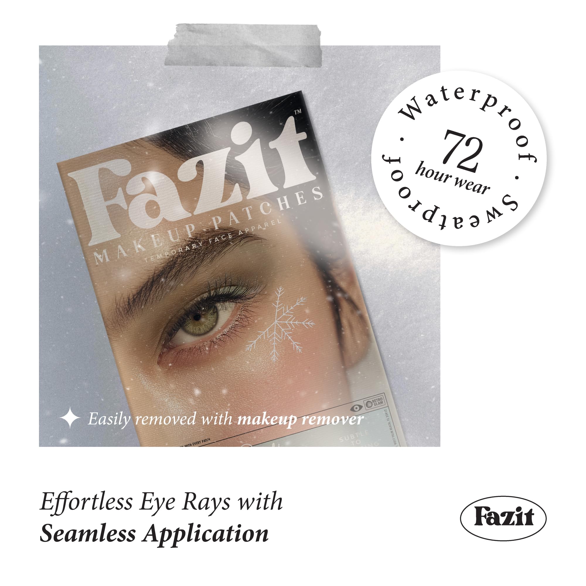 Fazit Makeup Patches Snowflake Eye Rays – Glow Up Glitter Patches for Face
