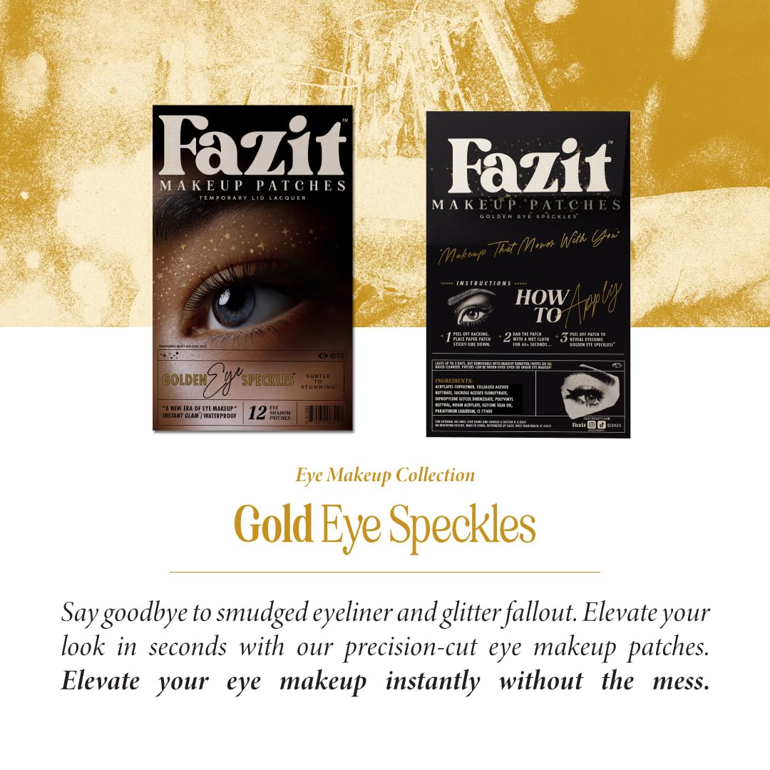 Fazit Golden Eye Speckles Makeup Patches – Glitter Face Patches for Women