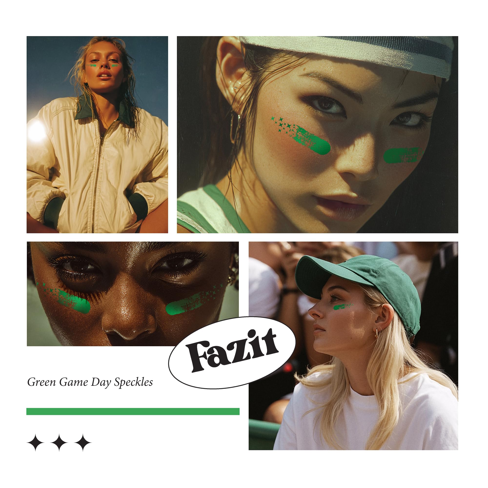 Fazit Green Game Day Makeup Patches – Glow Up Glitter Speckles