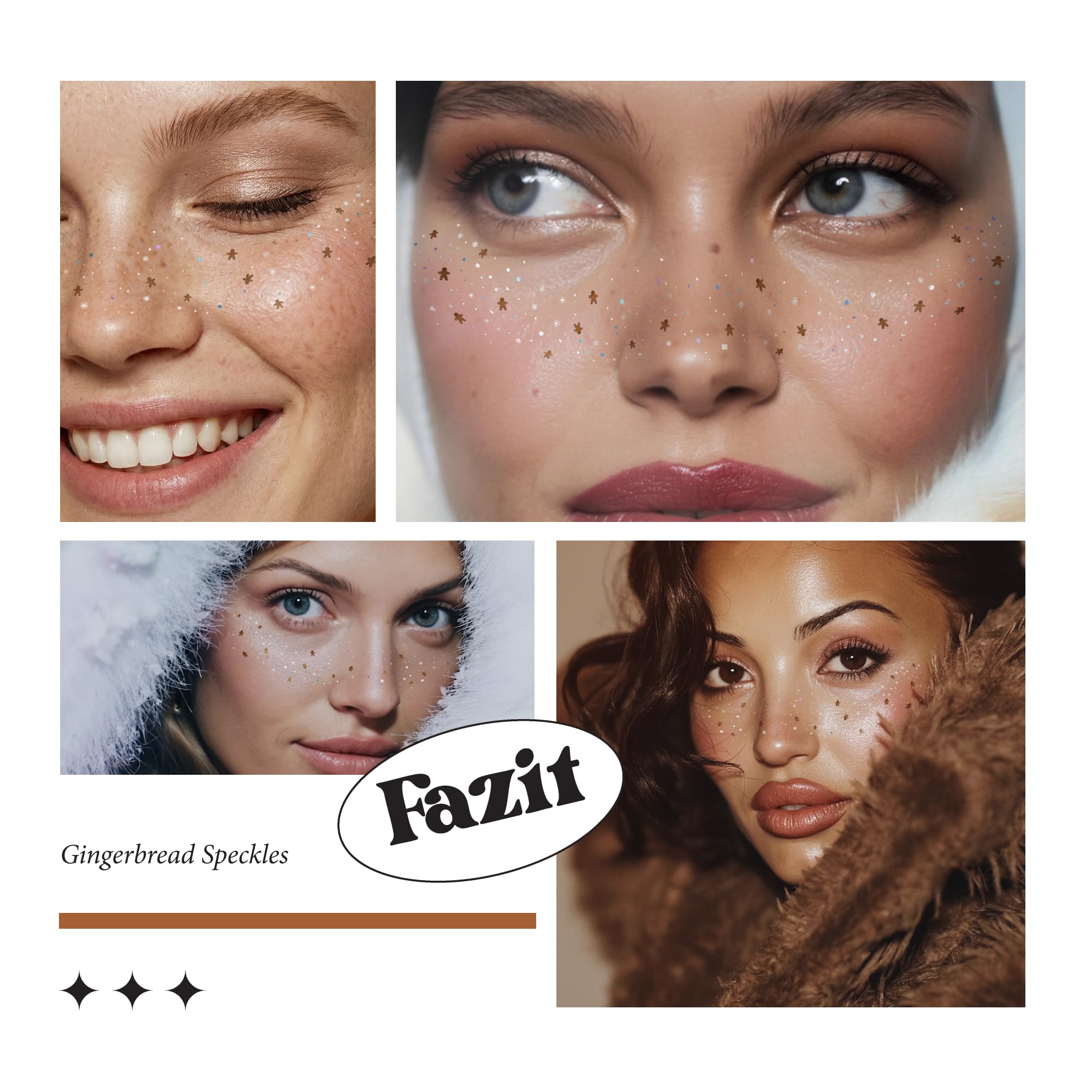 Fazit Makeup Patches - Gingerbread Speckles | Glow Up Glitter Patches for Women
