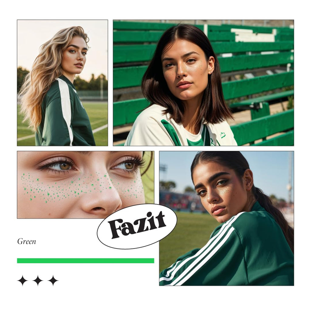 Fazit Makeup Patches - Green Speckles | Glow Up Glitter Face Patches for Women