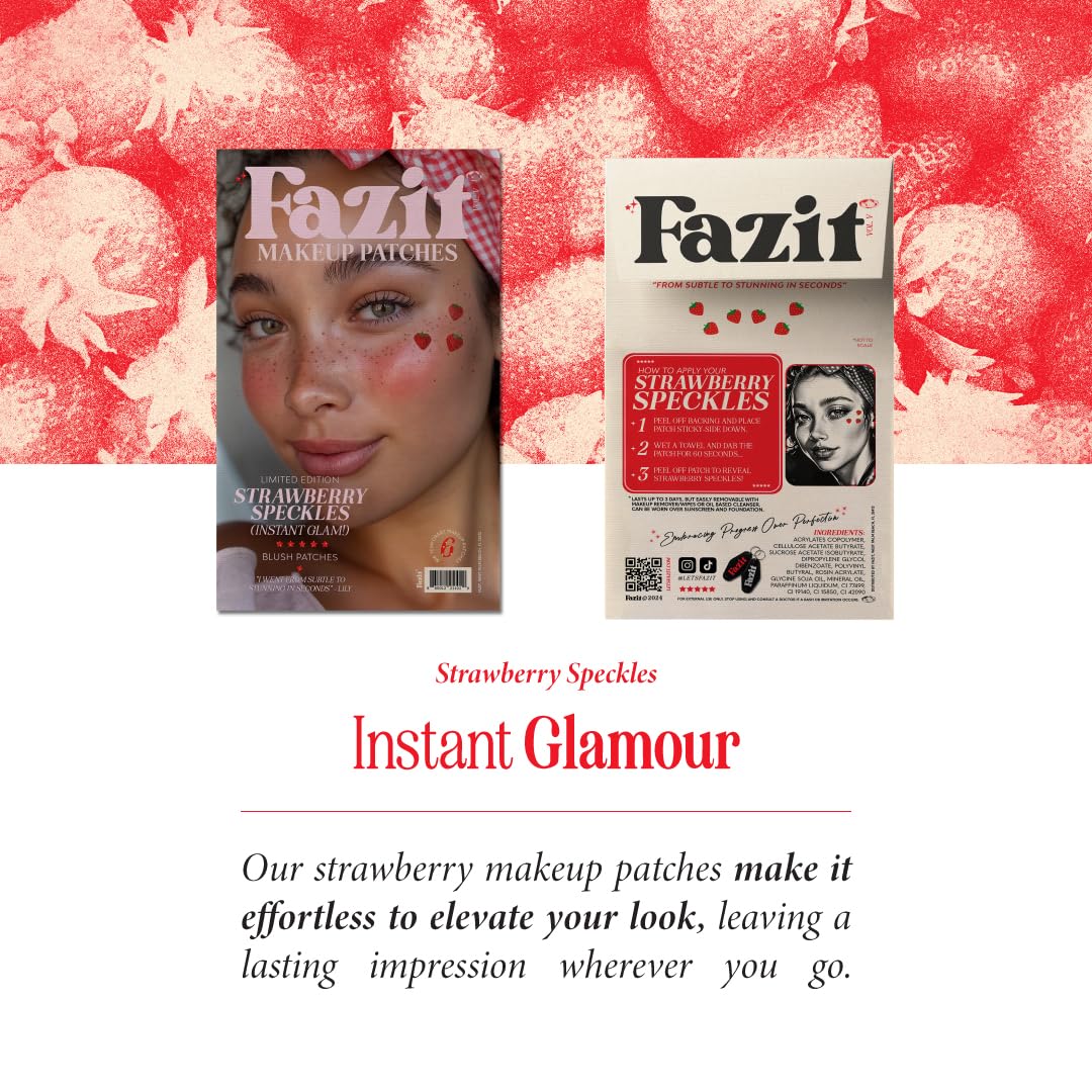 Fazit Makeup Patches - Strawberry Speckles | Glow Up Glitter Face Patches