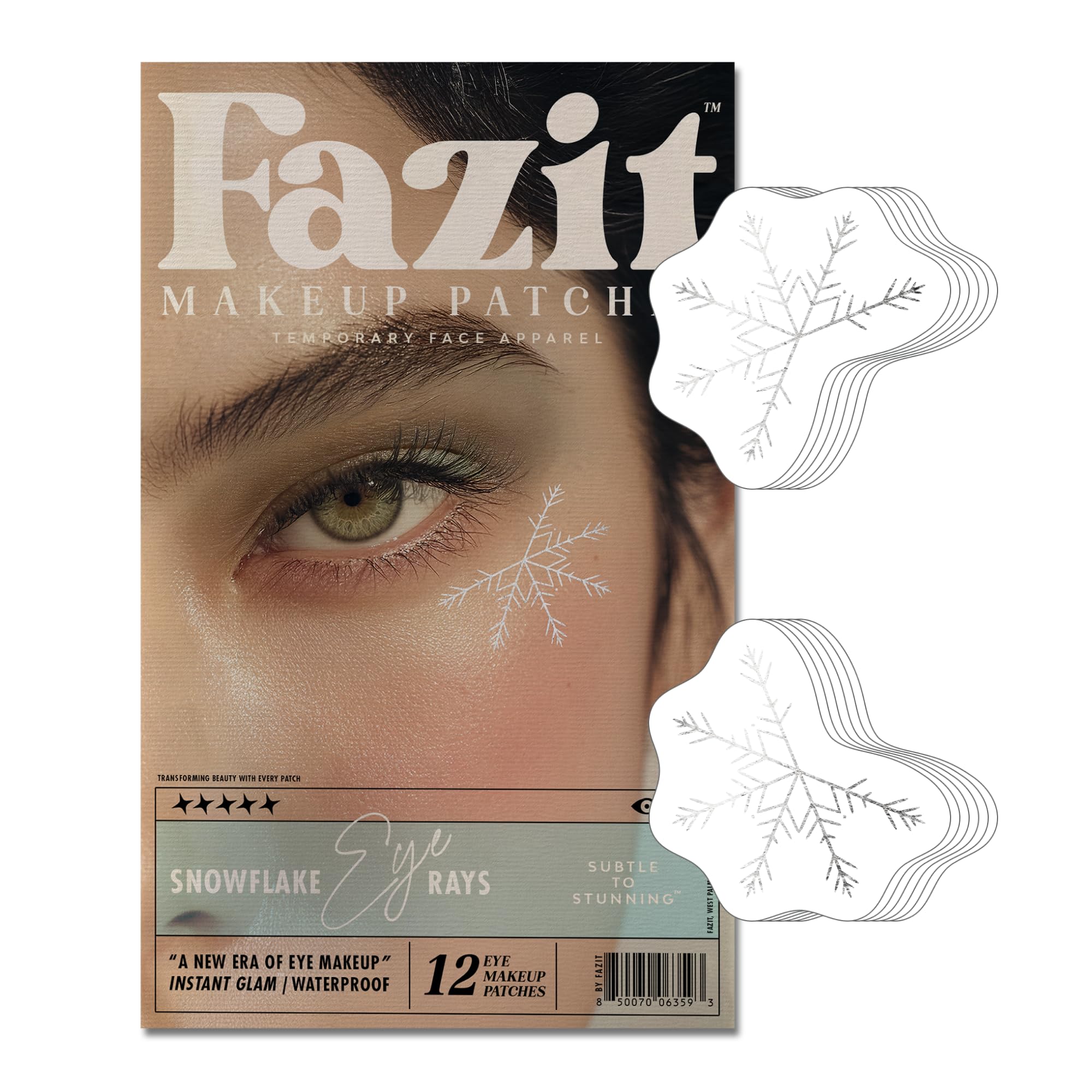 Fazit Makeup Patches Snowflake Eye Rays – Glow Up Glitter Patches for Face