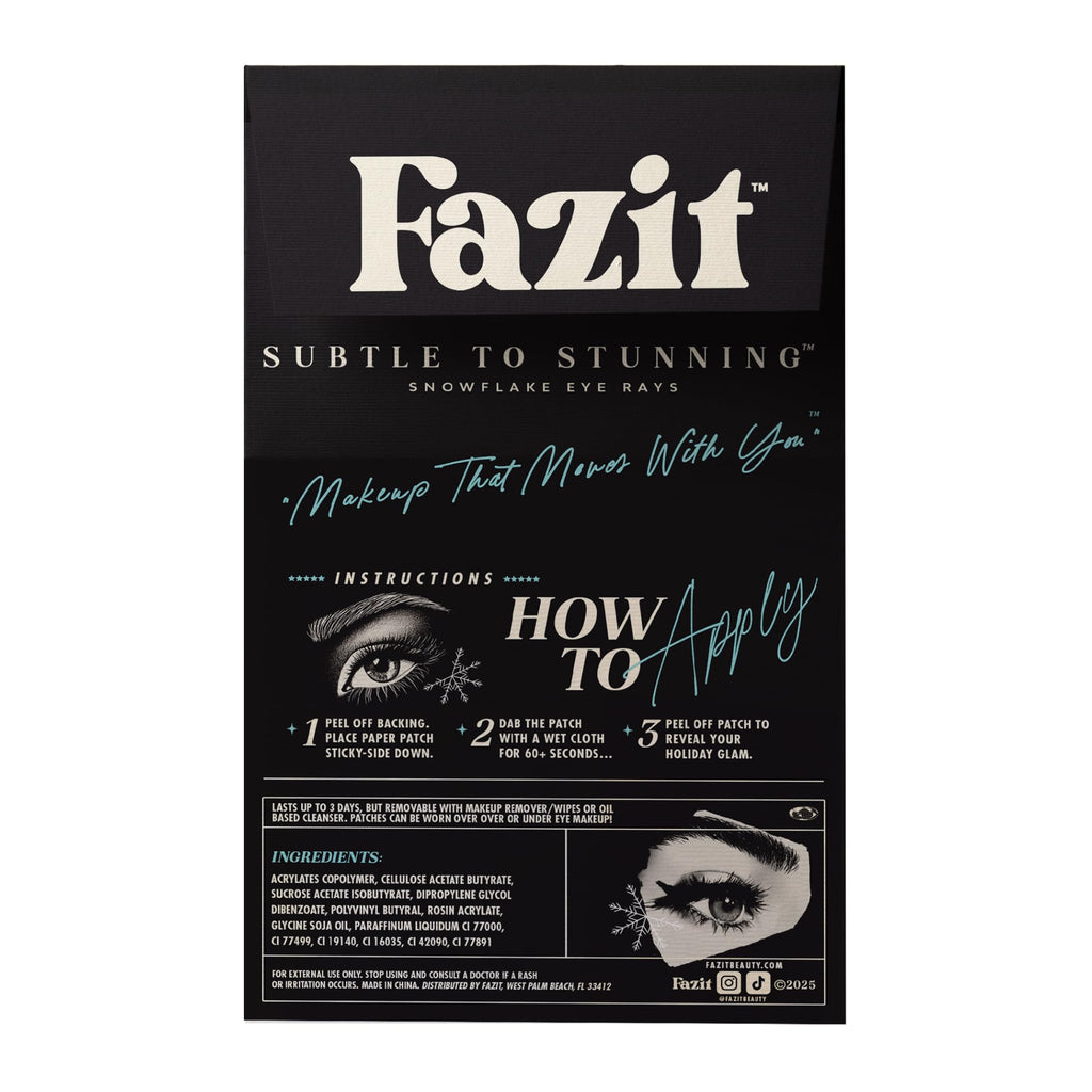 Fazit Makeup Patches Snowflake Eye Rays – Glow Up Glitter Patches for Face