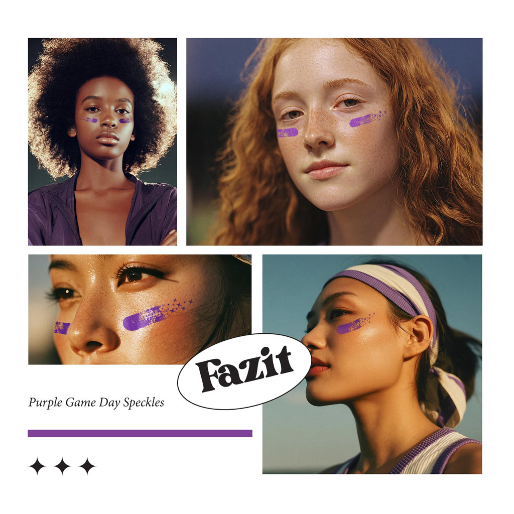 Fazit Purple Game Day Makeup Patches – Glow Up Glitter Speckles for Face